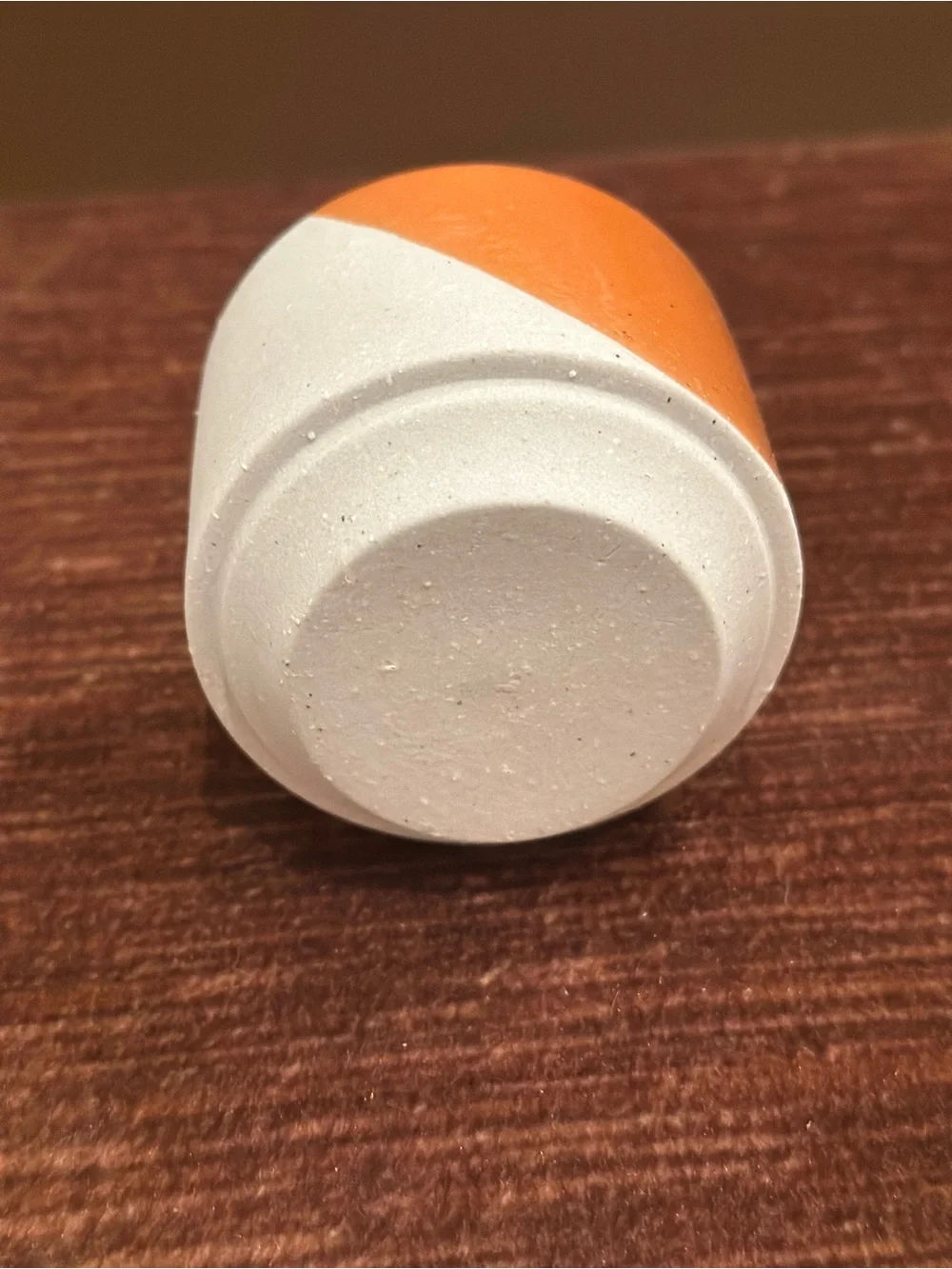 Contemporary Ceramic Vase in White with Orange Accent